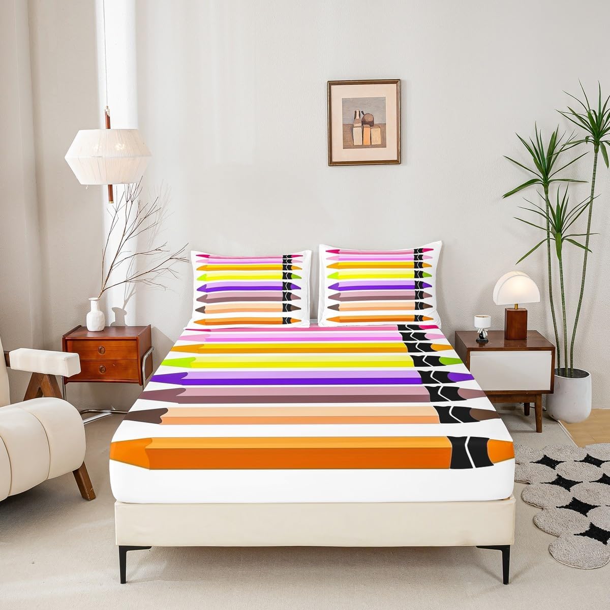 Chemistry Bed Sheets for Kids Teens Girls Boys,Chemical Experiment Fitted Sheet Twin,Science Themed Sheets for Math Lovers,Chemistry Lab Bedding Set,White and Black
