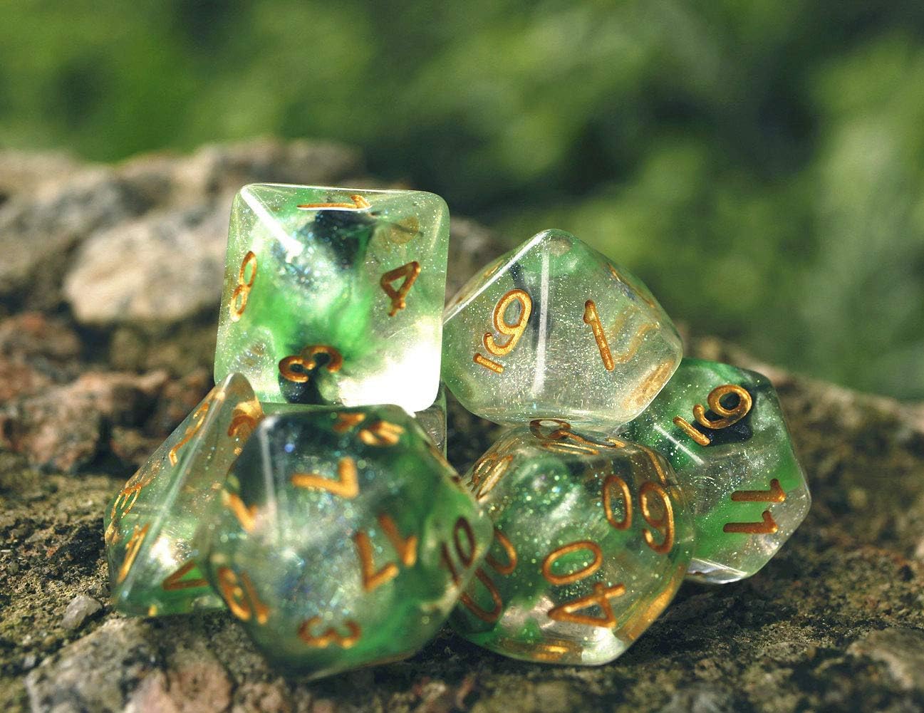 Polyhedral DND Dice Set RPG Rainbow Dice for Dungeons and Dragons(D&D) Role Playing Game,MTG,Pathfinder,Table Game,Math Games Dice Set with Dice Pouch