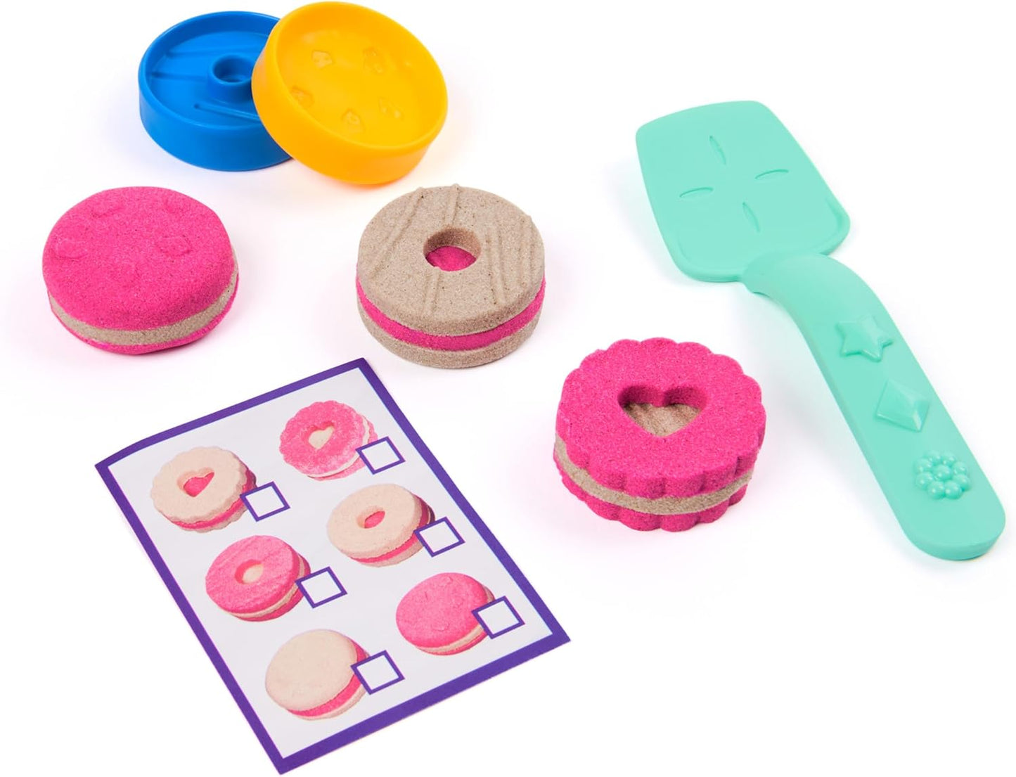 Kinetic Sand Cookie Box - with 227 g Magic Sand in 2 Colours, 3 Accessories for Creative Indoor Sand Game, for Children from 3 Years