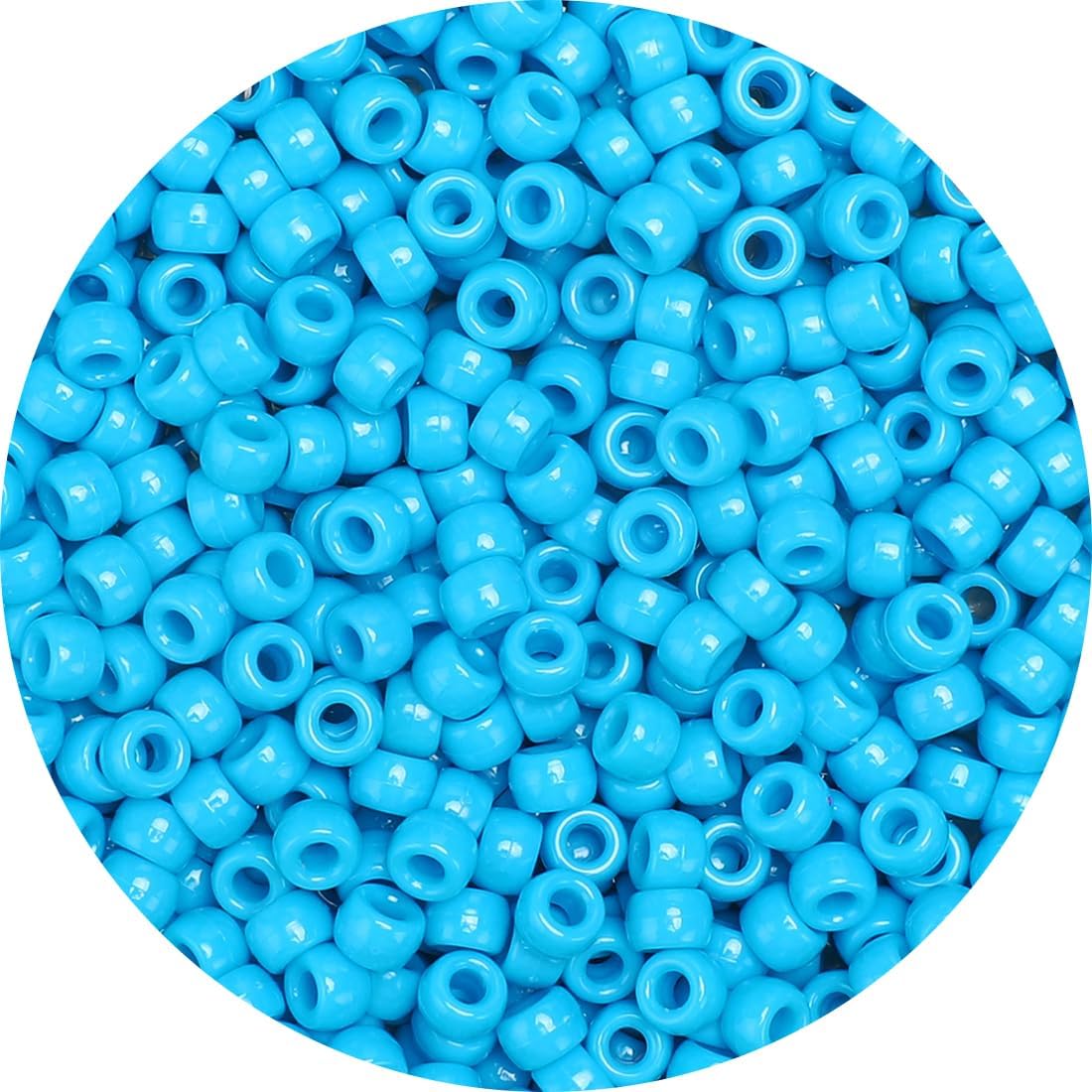 1200pcs Pony Beads Bulk – 11 Colors 6x9mm Plastic Craft Beads for Bracelets, Jewelry, Hair Braiding & DIY Projects