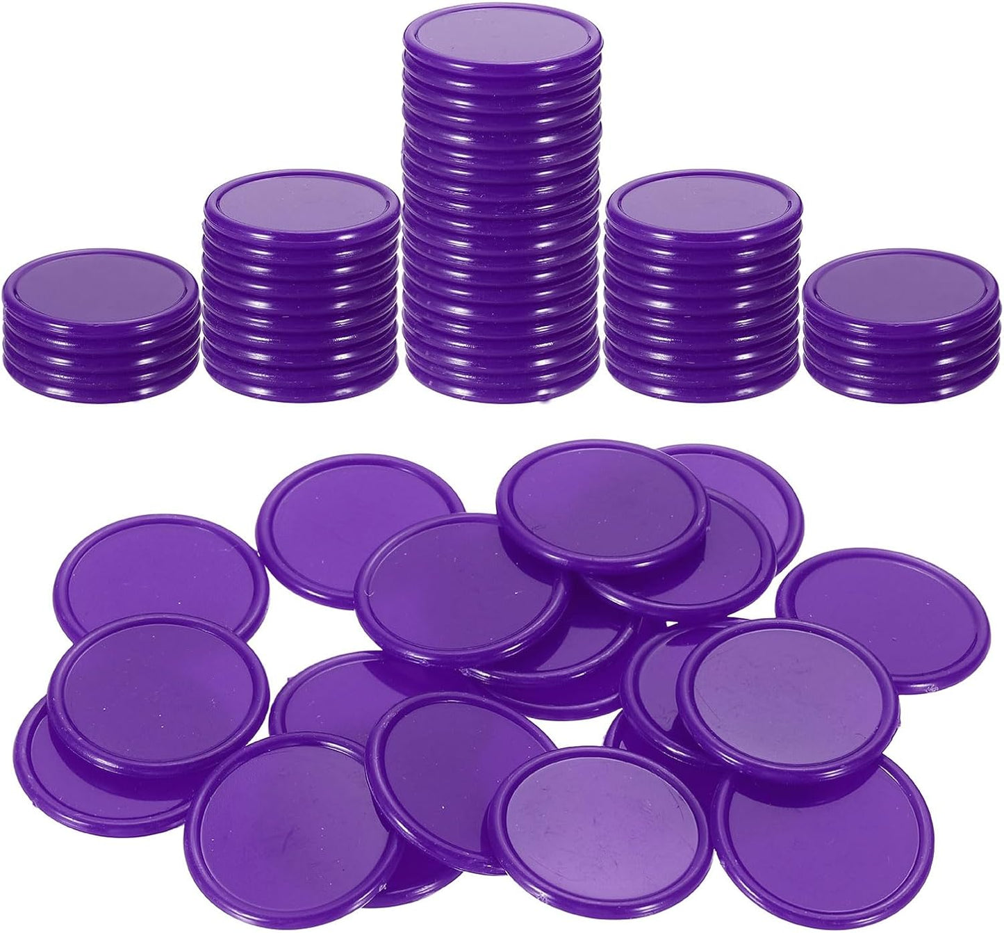 uxcell 100Pcs 0.8 Inch Plastic Poker Chips, Mini Bingo Chips Learning Counters Counting Counters Disks Markers Opaque Game Tokens for Game Play Math Counting, Yellow