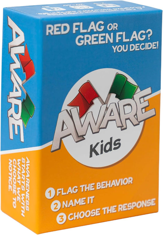 AWARE Kids Card Game – Learn to Spot Red Flag & Green Flag Behaviors Through Play | Teaches Healthy vs Unhealthy Behaviors | Ages 8–12 | Family & Classroom Use