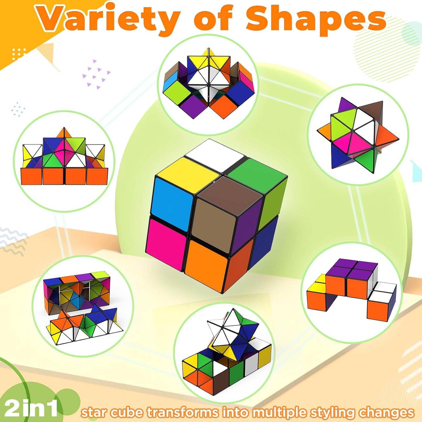 Star Cube Magic Cube Set, 2 in 1 Yoshimoto Cube for Kids and Adults, Toy for Boys and Girls Ages 8-12