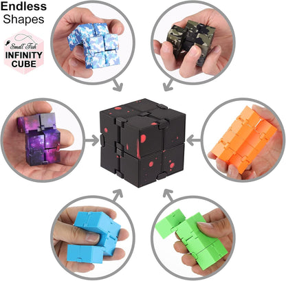 Infinity Cube Sensory Fidget Toy, EDC Fidgeting Game for Kids and Adults, Cool Mini Gadget Best for Calming and Stress Relief and Kill Time, Autism Toys Dementia Gift Stocking Stuffers