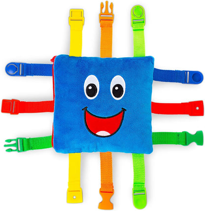 Buckle Toys - Boomer Square - Learning Activity Toddler Plane Travel Essential Toy - Develop Motor Skills and Problem Solving