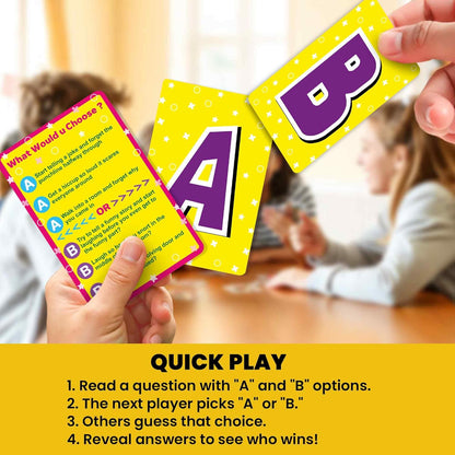 QUOKKA Board Games for Kids 8-12 – Family Games for Kids and Adults – What Would You Choose – 500+ Questions – Original Edition – Fun Card Game for Family Night