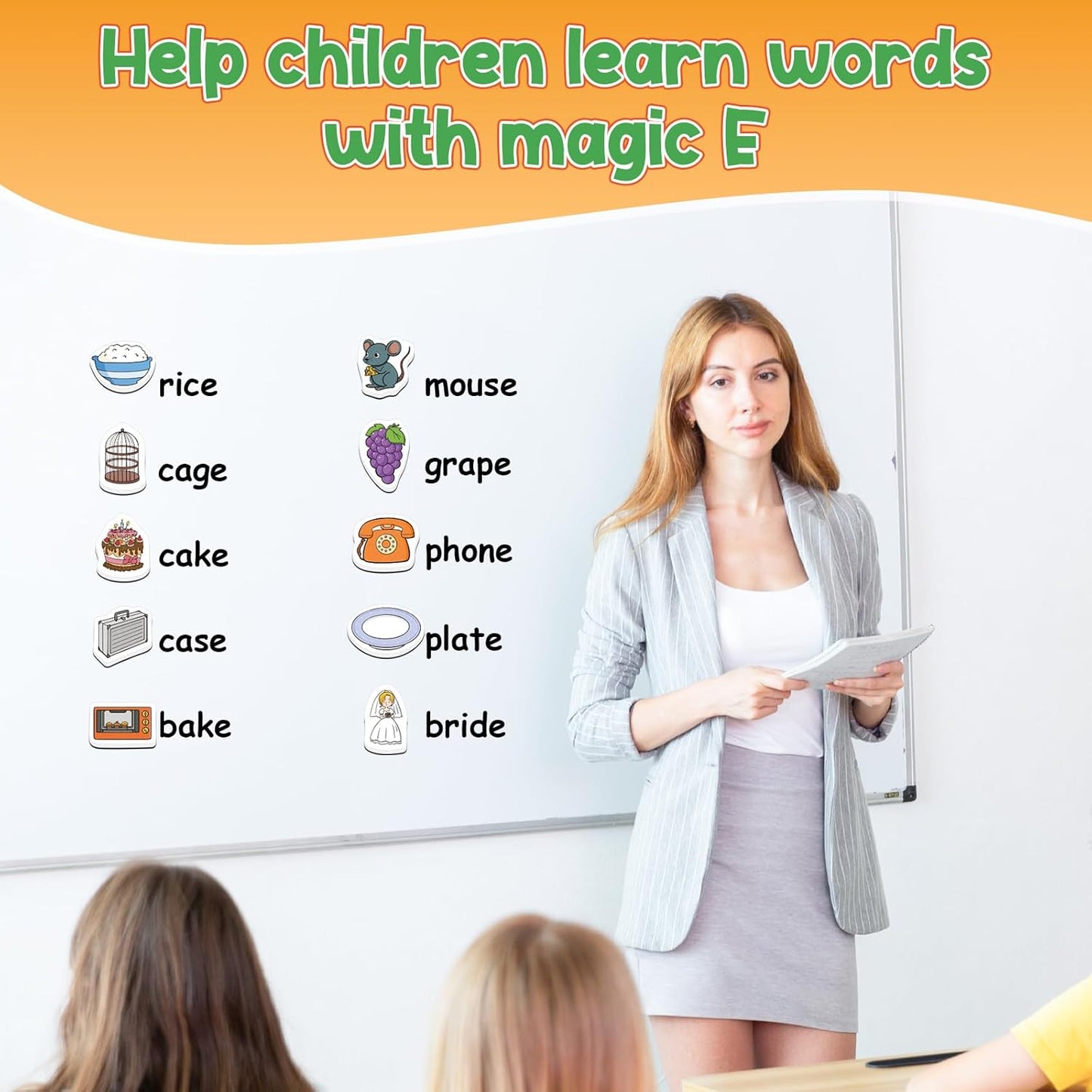 Kasfalci CVCC & CCVC Word Games, 50 Magnetic Foam Objects Fridge Magnets for Kids, Speech Therapy Toys for Toddler, Learn to Read Spelling Reading Learning Phonics for Preschool Kindergarten Classroom