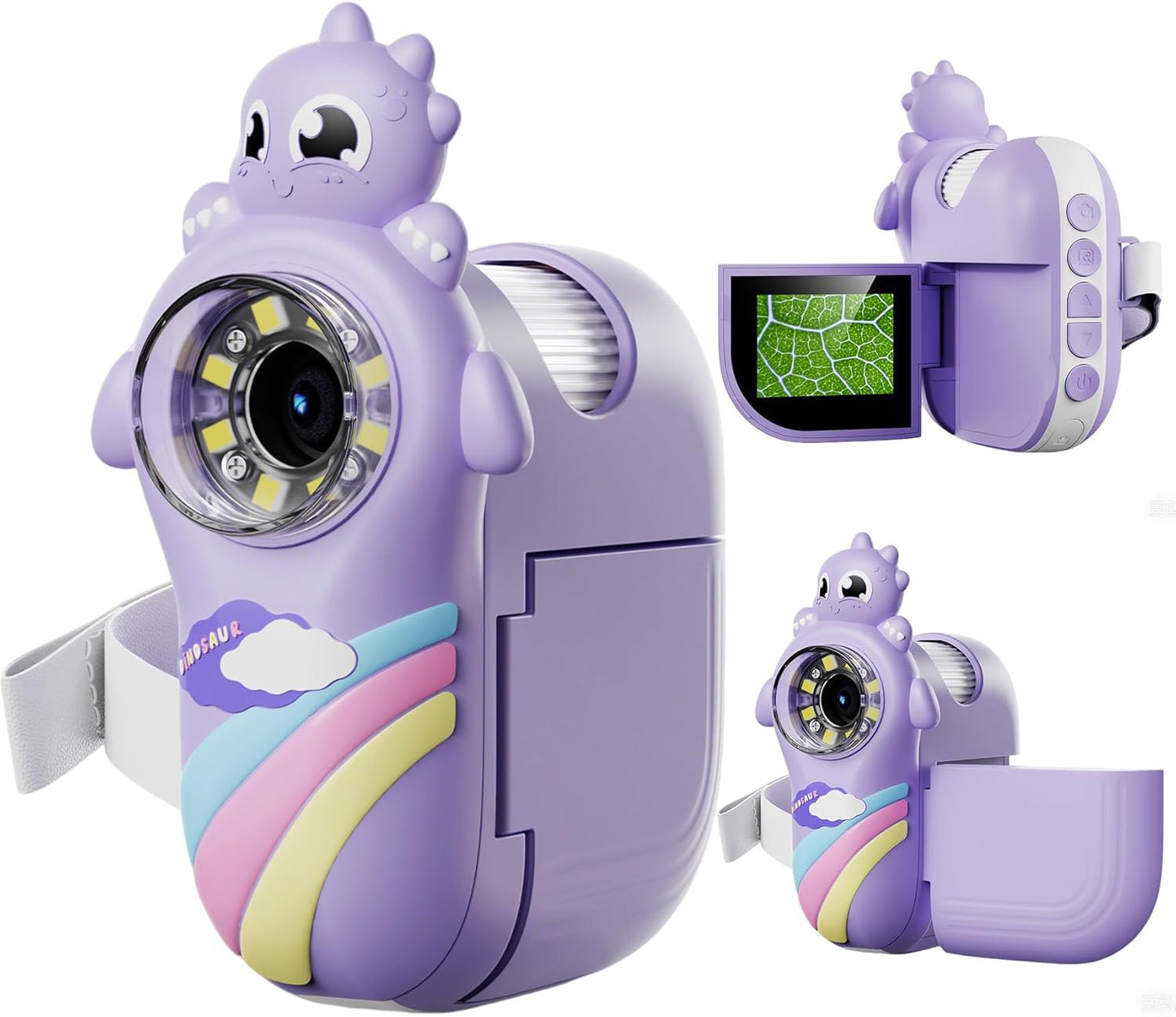 Kids Microscope Digital Camera, 1000X Handheld Camera Microscope for Kids with 2'' Screen, Educational Magnifying Glass Toy Christmas Birthday Gifts for Age 3 4 5 6 7 8 9 10 11 12 Girls Boys - Purple