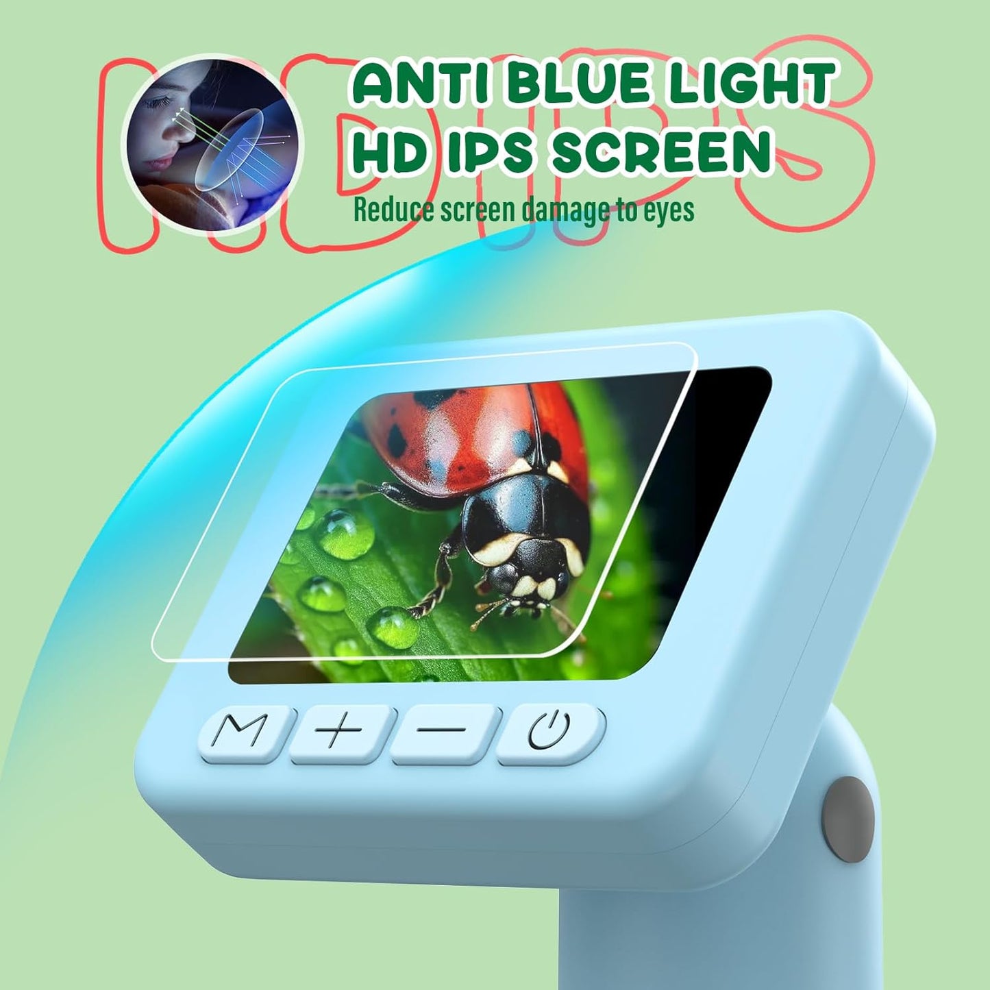 IMICHI Microscope for Kids 50X-1000X Magnification- 2 inch IPS HD Screen, 32GB storage Card, 1080P Video, 2-Hour Battery Life, Easy Carry, Slides Included - Perfect Science Kit Gift for Kids Ages 8-12