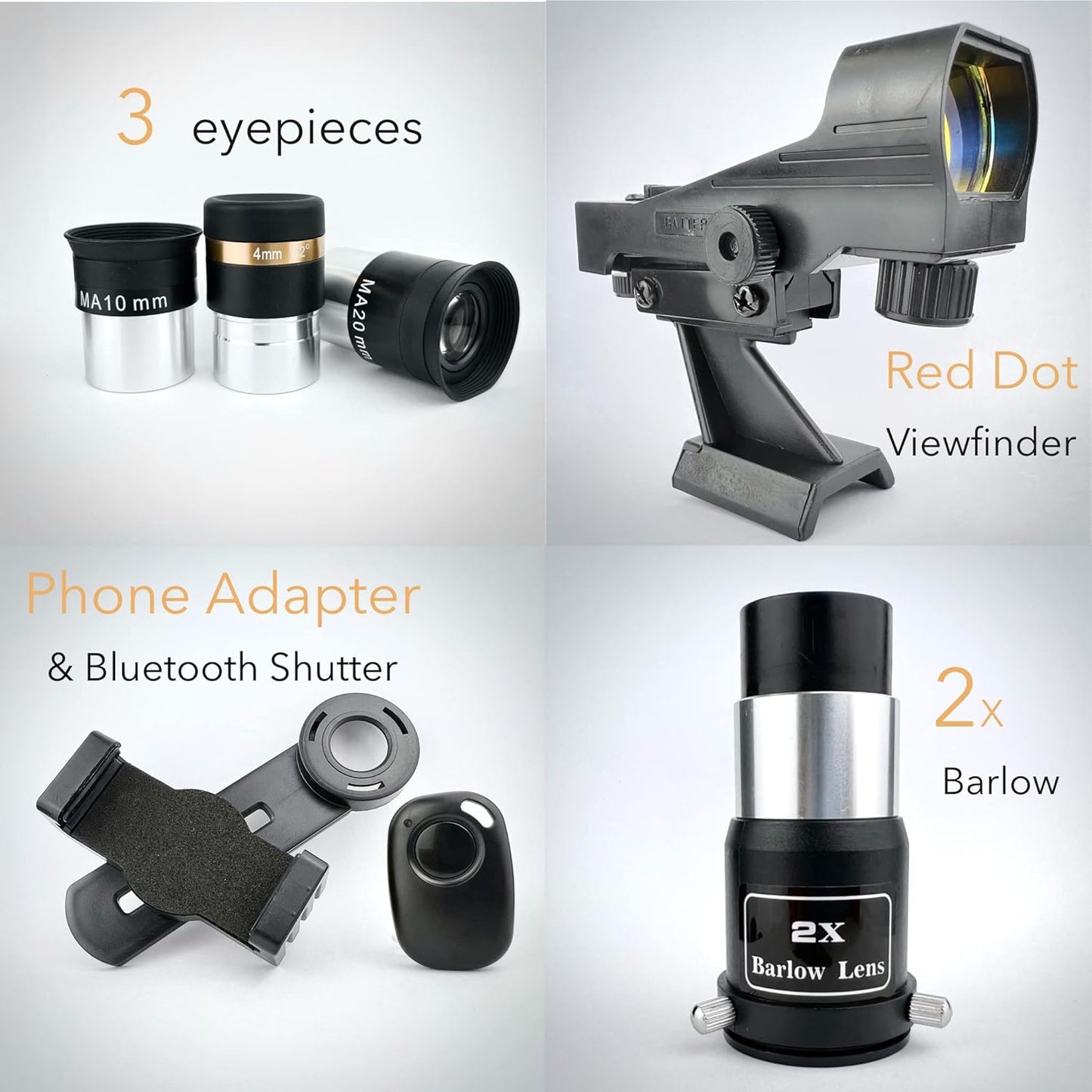SpectrumOI Telescope for Kids, Telescope for Adults Astronomy Gifts for Kids 8-12 - Premium Refractor 70mm Aperture with Carry Bag and Phone Holder