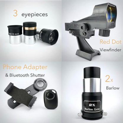 SpectrumOI Telescope for Kids, Telescope for Adults Astronomy Gifts for Kids 8-12 - Premium Refractor 70mm Aperture with Carry Bag and Phone Holder