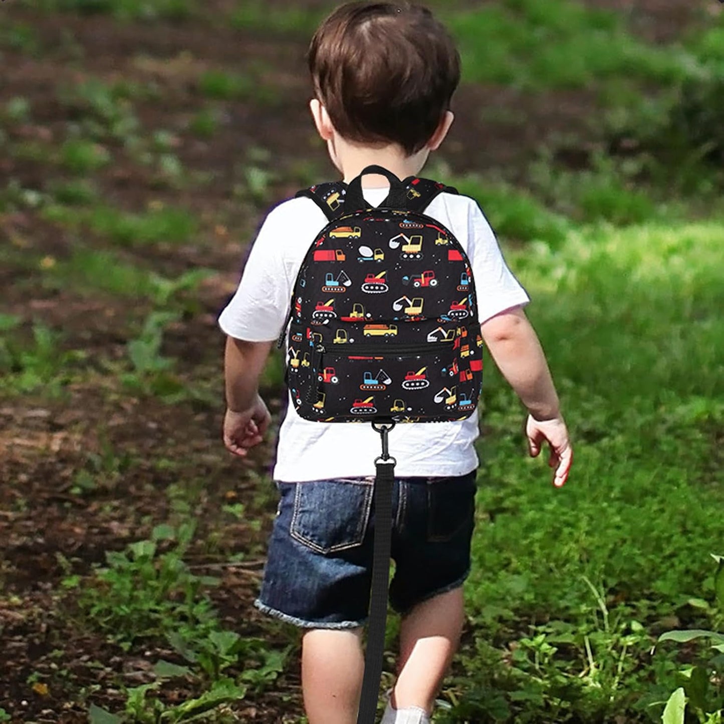Accmor Toddler Backpack Leash, Mini Child Backpack with Anti Lost Wrist Link, Cute Kids Backpack Leash Walking Harness for Outdoor Travel, Small Excavator Backpack Tether for Baby Boys Girls Ages 1-3