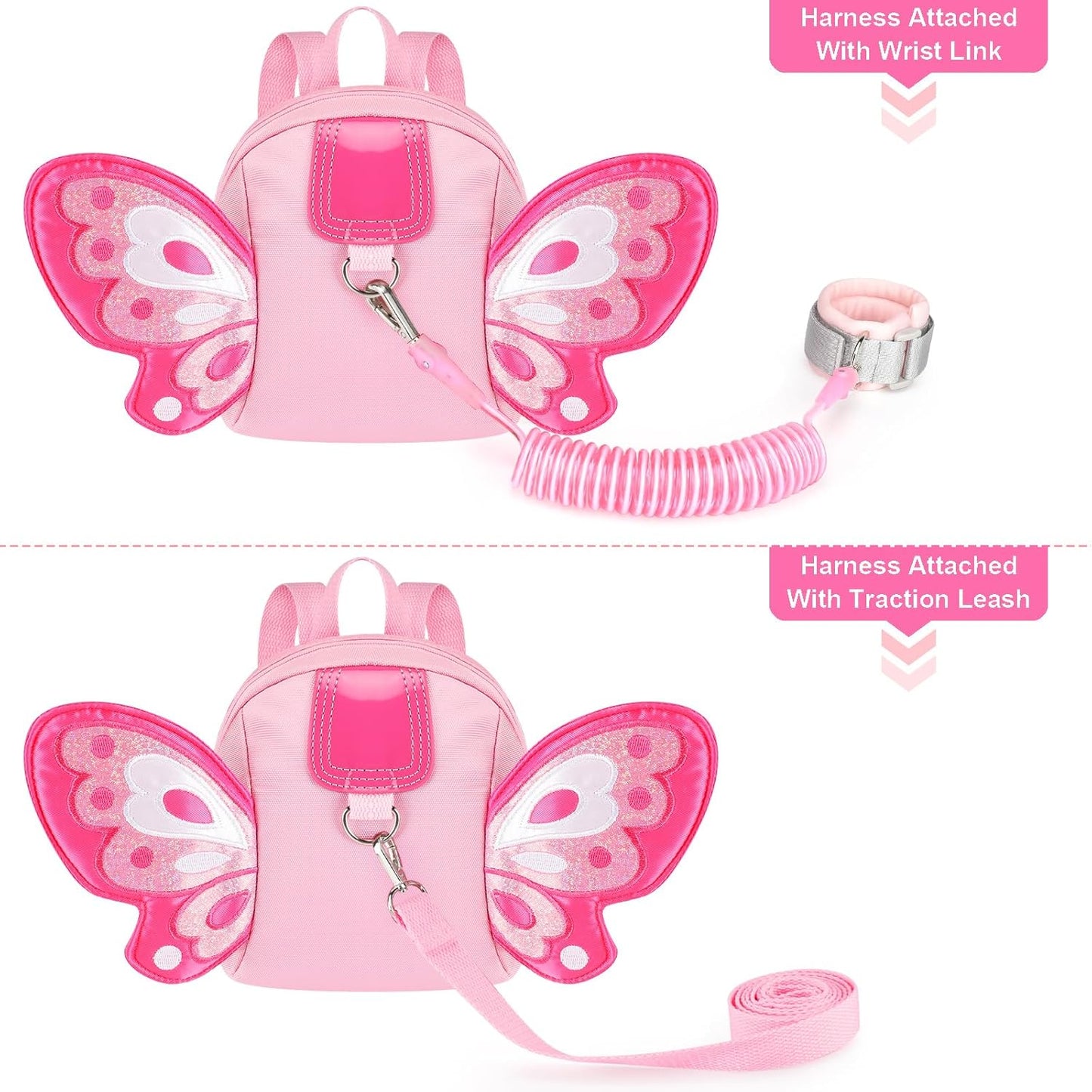 Accmor Toddler Harness Backpack Leash, Cute Dinosaur Backpacks with Anti Lost Wrist Link, Cute Mini Child Backpack Wristband Tether Strap and Protection Leashes for Boys Girls Aged 1-3 Years