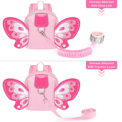 Accmor Toddler Harness Backpack Leash, Cute Dinosaur Backpacks with Anti Lost Wrist Link, Cute Mini Child Backpack Wristband Tether Strap and Protection Leashes for Boys Girls Aged 1-3 Years