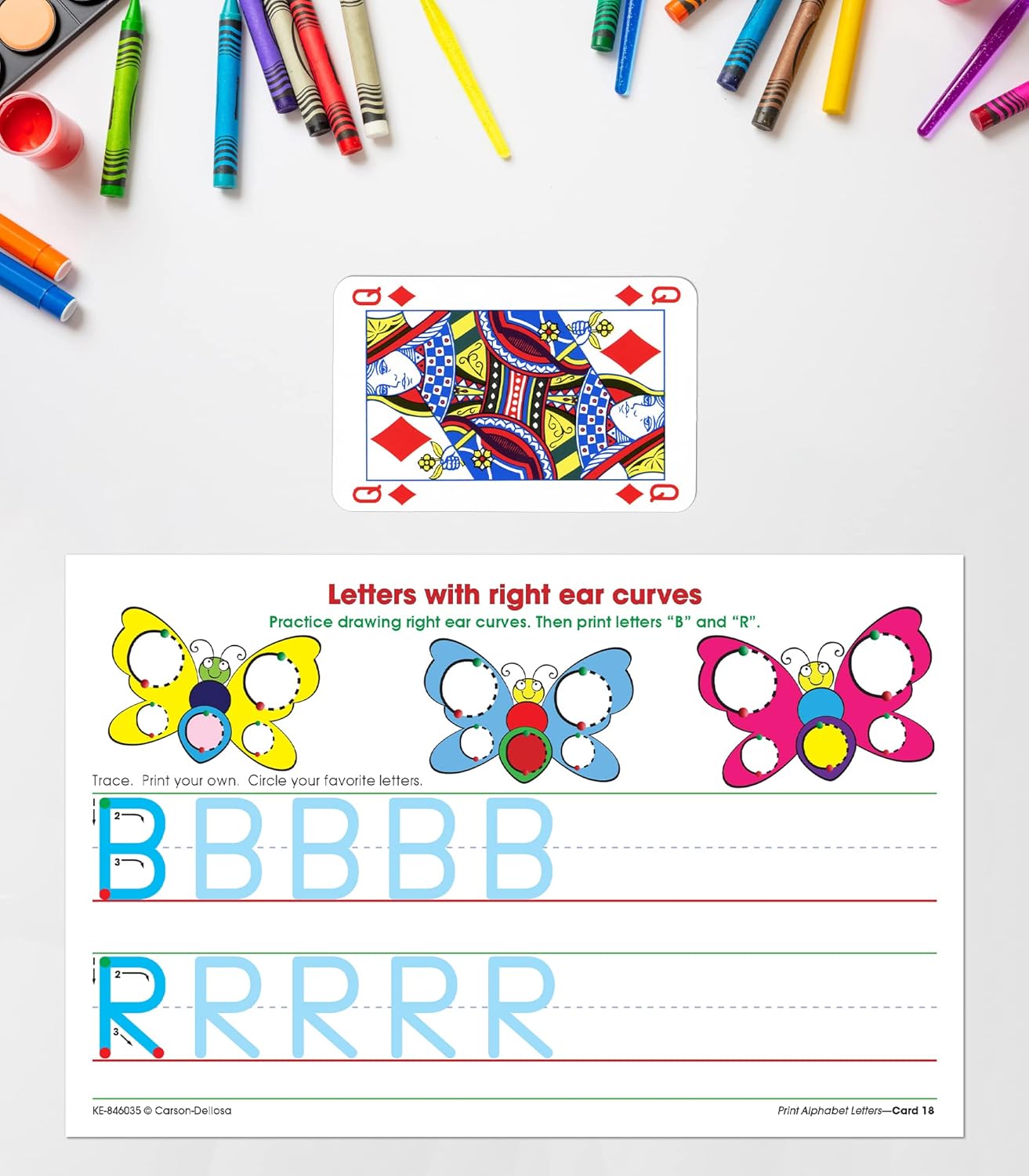 Key Education Publishing Write-On/Wipe-Off Print Alphabet Letters, Literacy Activities, Develop Handwriting and Fine Motor Skills, Teaches The Alphabet and Letter Sounds Ages 5+ (21 pc), 5.5" x 8.5"