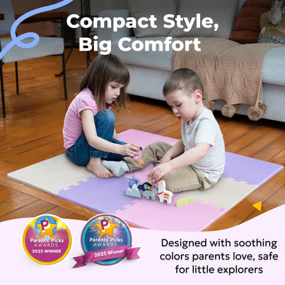 MioTetto Baby Play Mat, Soft Foam Floor Tiles for Kids. Adjustable Interlocking Foam Tiles, Fits with 50x50 Playpen Baby mat for Crawling & Development, Safe & Non-Toxic Playmat for Babies 6-12 Months