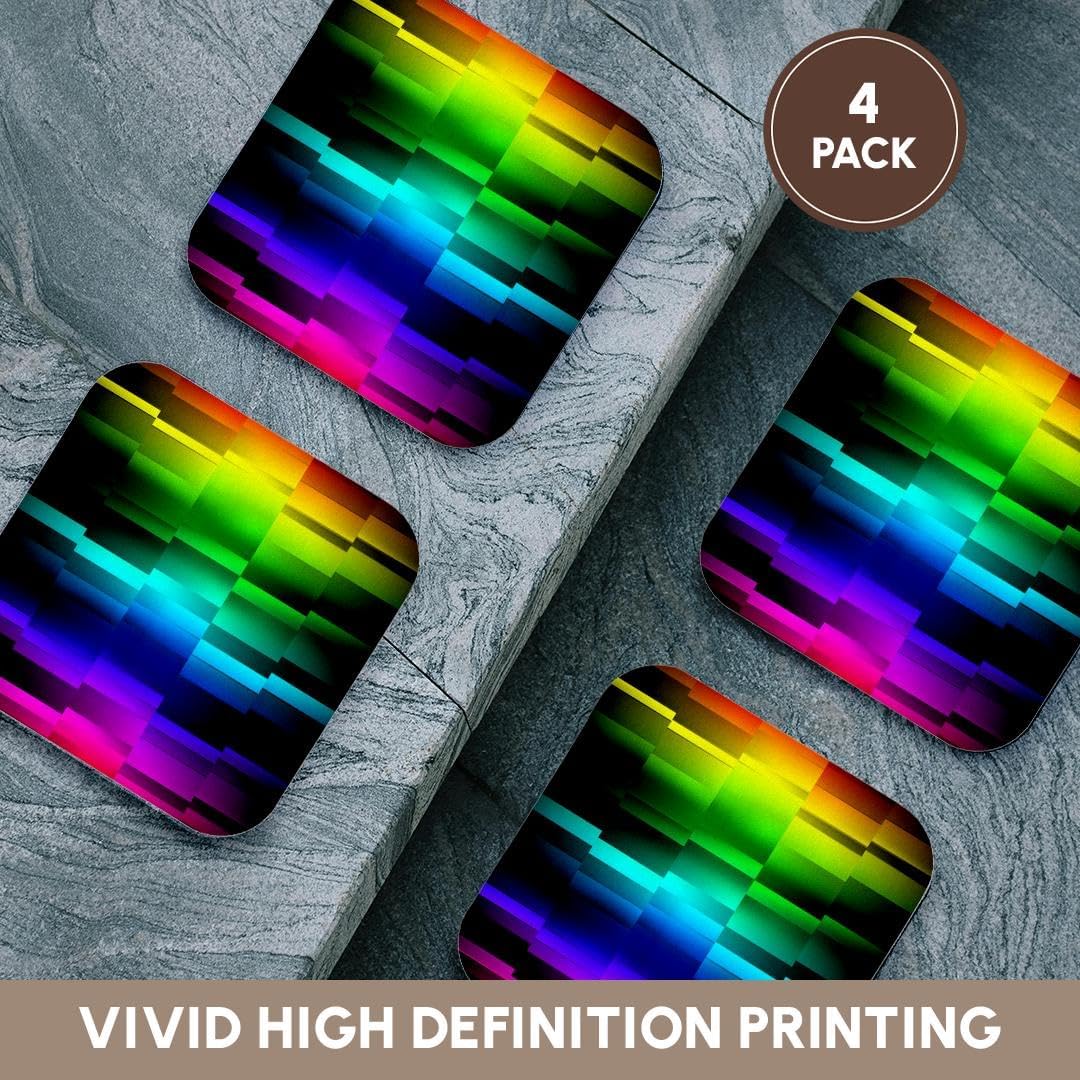 3dRose Prism Fractions a Spectrum of Colors displayed in Geometric Section Set of 8 Ceramic Tile Coasters
