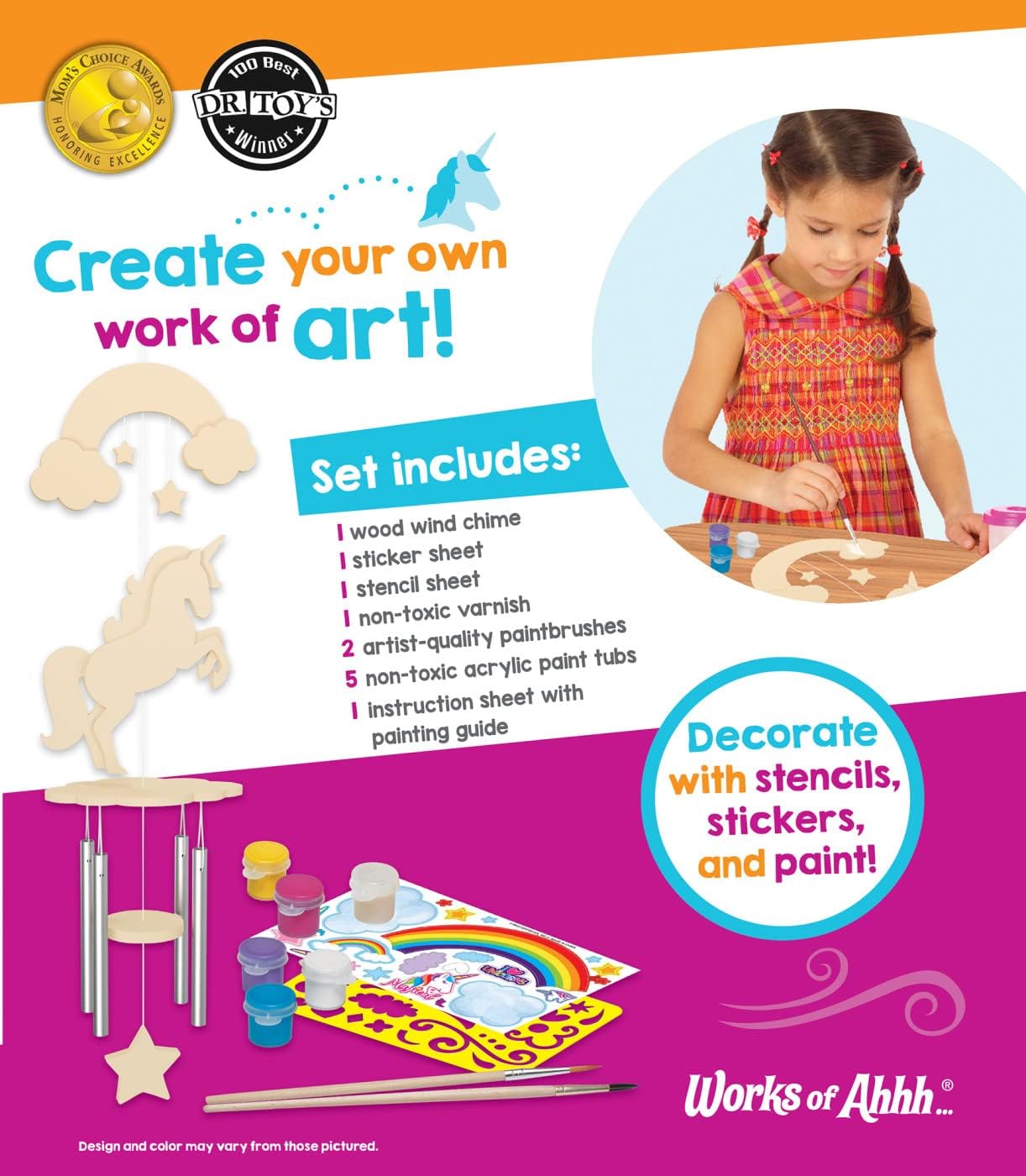 Works of Ahhh... Craft Set - Solar System Mobile Classic Wood Paint Kit