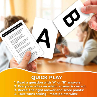 QUOKKA Board Games for Kids 8-12 and Family - Set of 4 Who Knows It Better? - 2000+ Questions Across Biology, Culture, STEM and Math - Educational Trivia Cards for Learning and Game Night