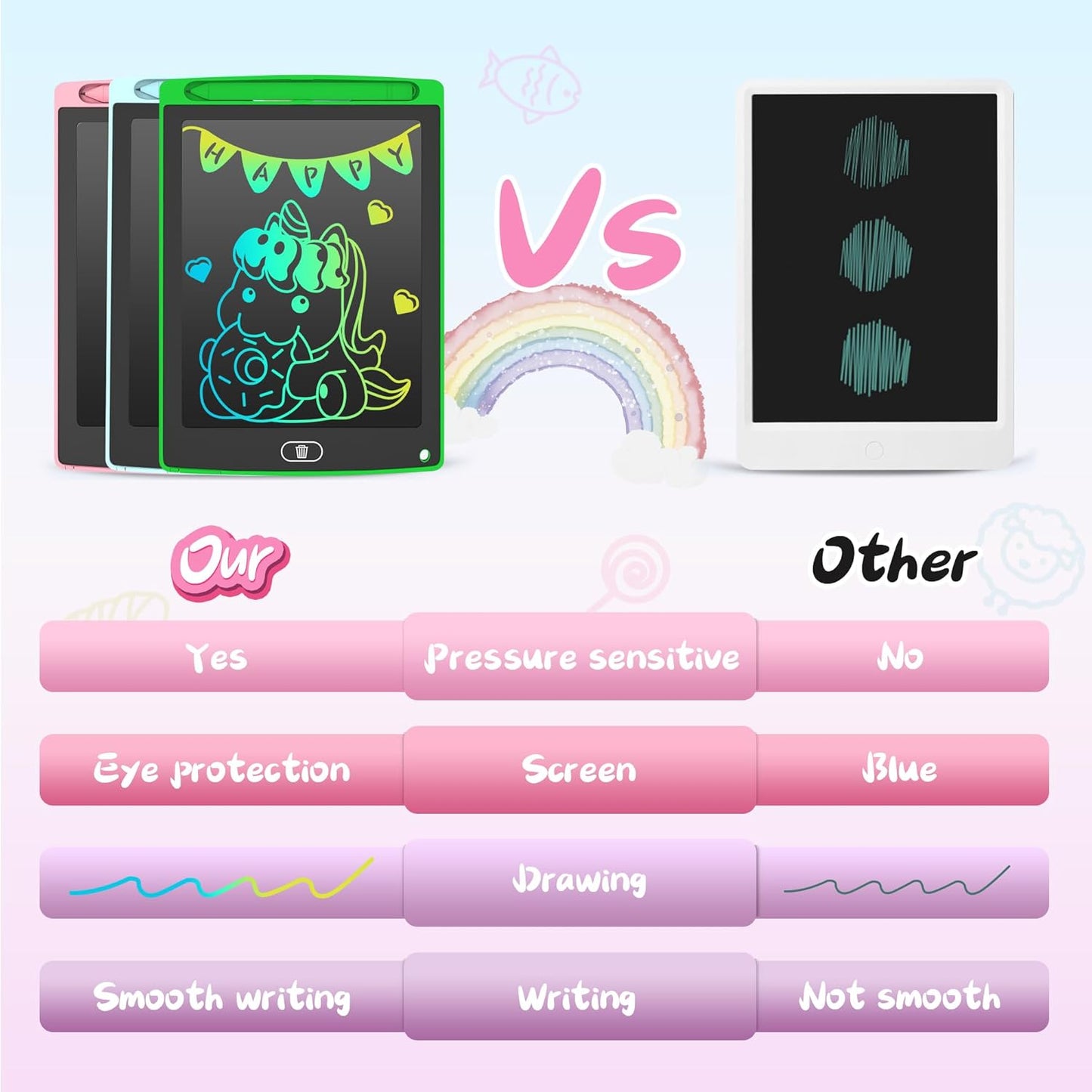 3 Pack LCD Writing Tablet, Colorful Toddler Drawing Tablet Doodle Board for Kids, Erasable Reusable Electronic Drawing Pad, LEYAOYAO Educational and Learning Toy for 3-6 Years Old Boy and Girl
