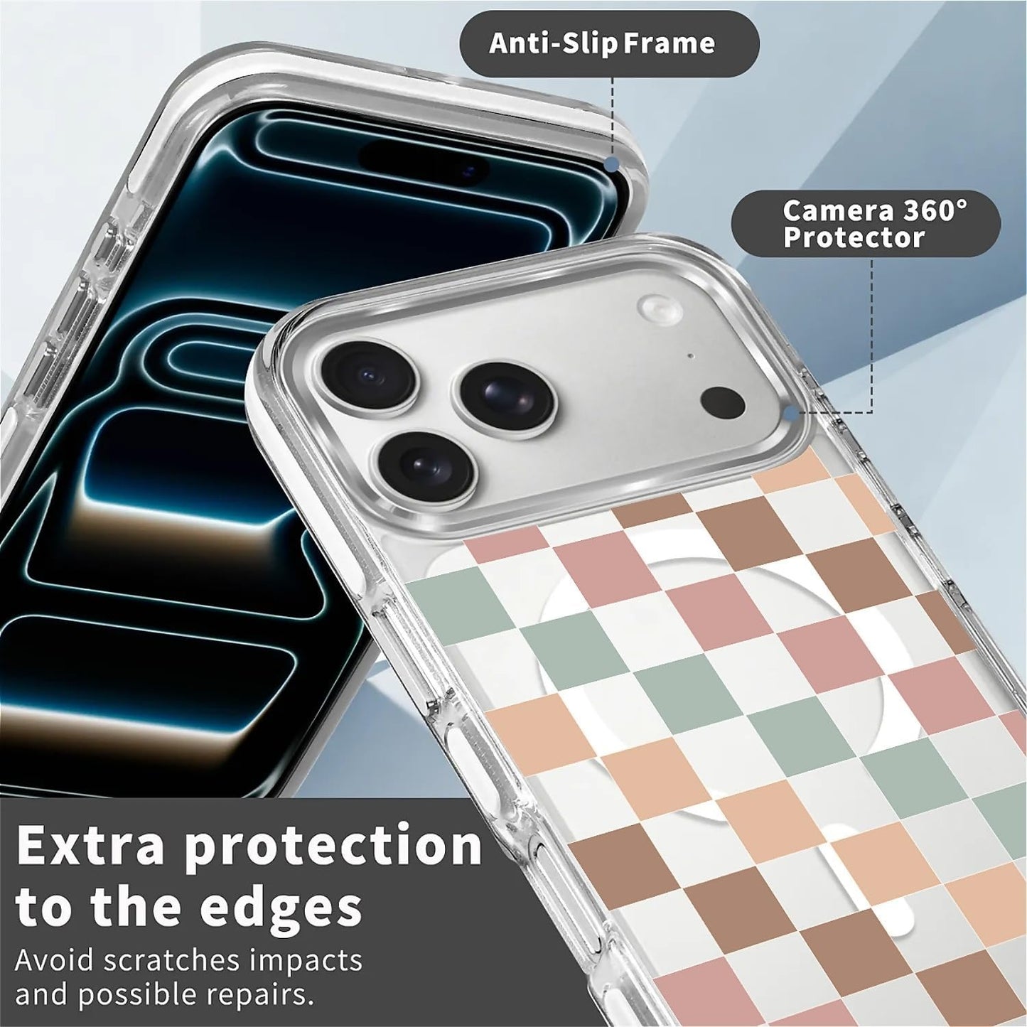 for iPhone 17 Pro Max Case [Compatible with Magsafe],Girls Women Clear Magnetic Case Silicone Shockproof Protective Cover with Pattern Colorful Motivational Letters