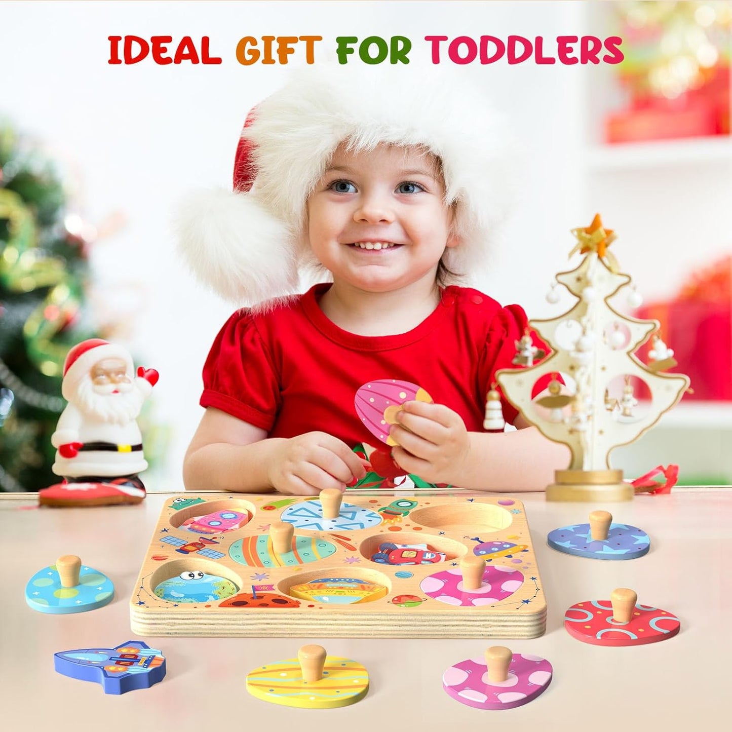 Zeoddler Wooden Puzzles for Toddlers, 8 Pcs Dinosaur Matching Egg Puzzle, Montessori Toys for Boy Girl Easter Birthday Gifts, Preschool Learning Activities & Educational Toys for Boys, Girls