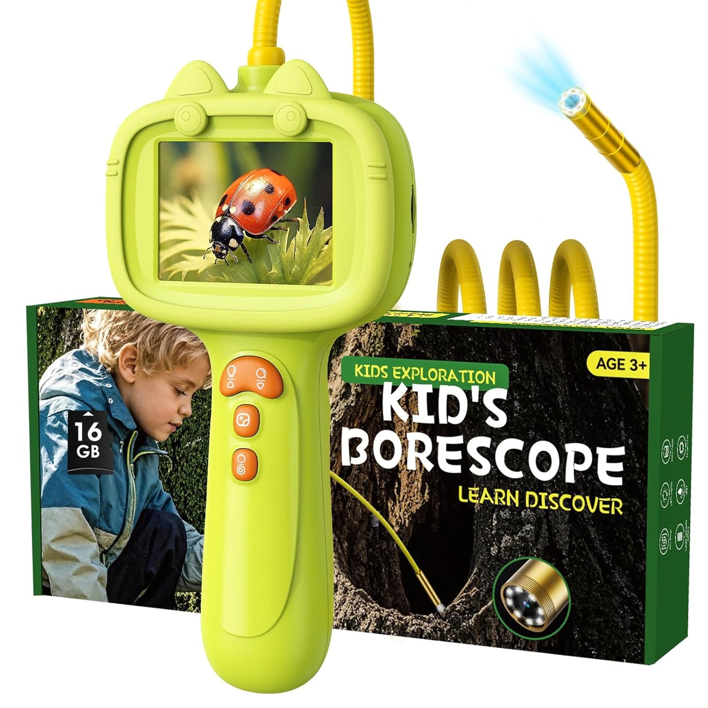 BESTISAN Borescope Scope Snake Camera with Light,Best Birthday Gifts for Boys,Girls Ages 4 5 6 7 8 9 10 11 Years Old,STEM Nature Science Exploration Educational Toy for Outdoor Indoor Adventures