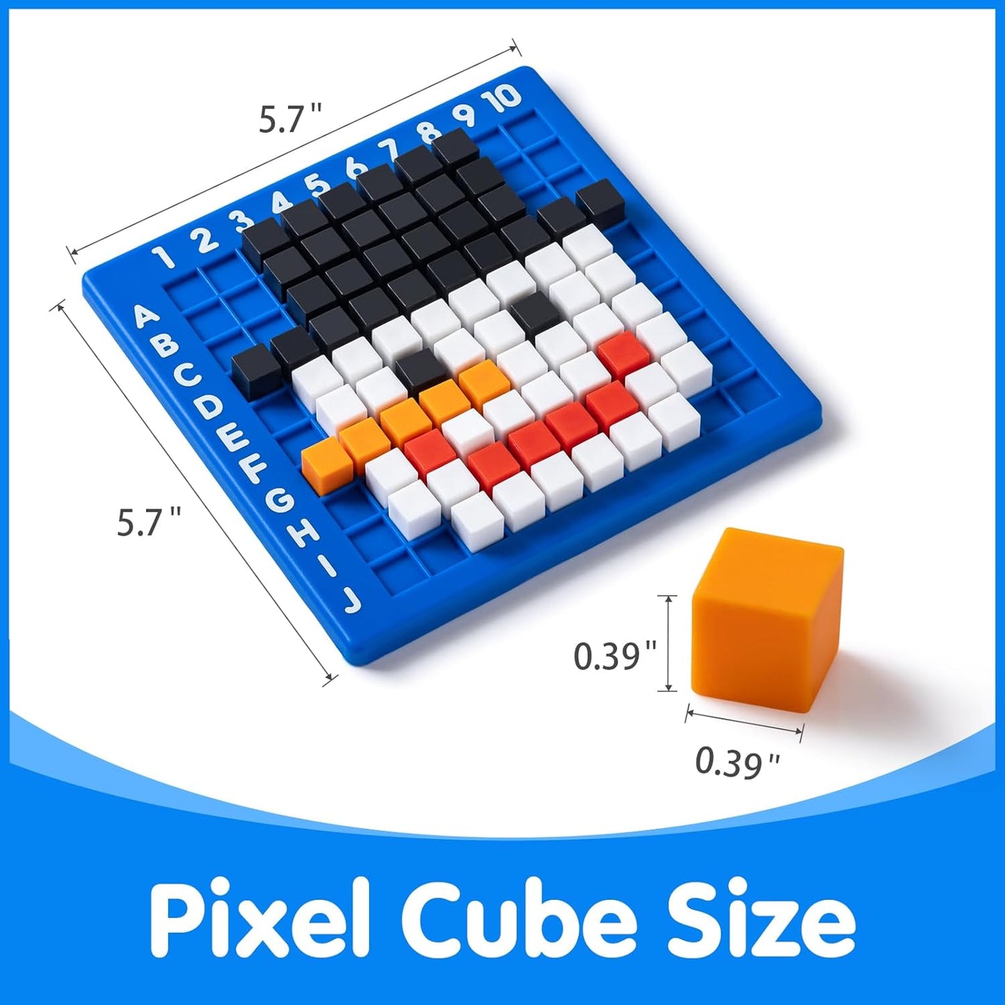 Pixel Art Creator – 400 Hard Plastic Cubes - 100 Pcs Math Linking Cubes with 384 Cartoon Stickers, STEM Toy for 5+ Year Olds, Fine Motor Skills Game & Kinder Classroom Must-Have