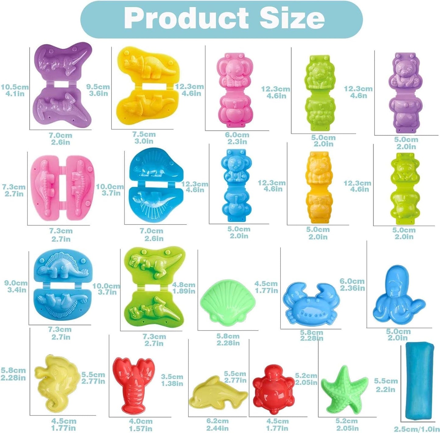 Unleash Creativity with 6 Unique Dino Molds Dough Toys Dough Accessories Set.Ideal as a Gift for Kids Aged 3-4-8 Years