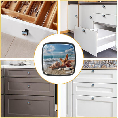 4 Pack Cabinet Knobs Drawer Pulls, 30mm Round ABS Glass Drawer Hardware Growing Butterfly Cabinet Handles with Screws for Dressers Kitchens Cupboard