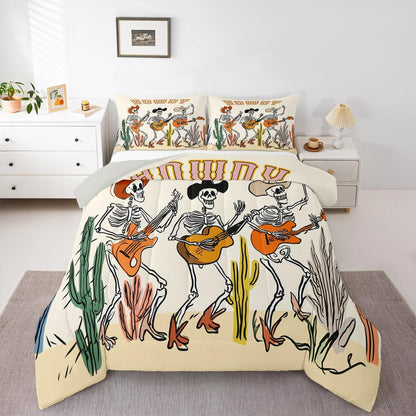 Erosebridal Drum Kit 3D Print Kids Comforter Sets Rock Music Themed Full Bedding Set for Boys Girls Musical Pattern Comforter Set,Colorful Retro Style Quilt Duvet 3 Pcs