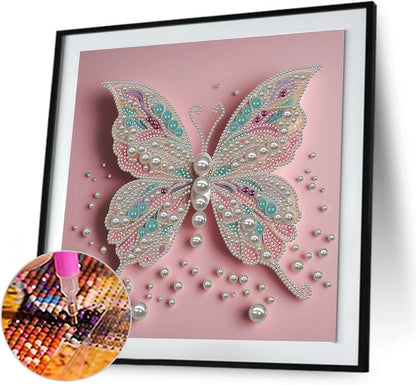 LAKEQUILL Royal Blue Butterfly Special Shaped 5D DIY Partial Drill Home Diamond Art Kit (Butterfly-4)