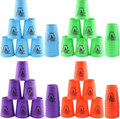 Lancisism 48Pcs Quick Stacking Cups Set, BPA-Free Material Sports Training Stacking Cup Game, Classic Family Game for Teens Adults Idea (12 Blue & 12 Green & 12 Purple & 12 Red)