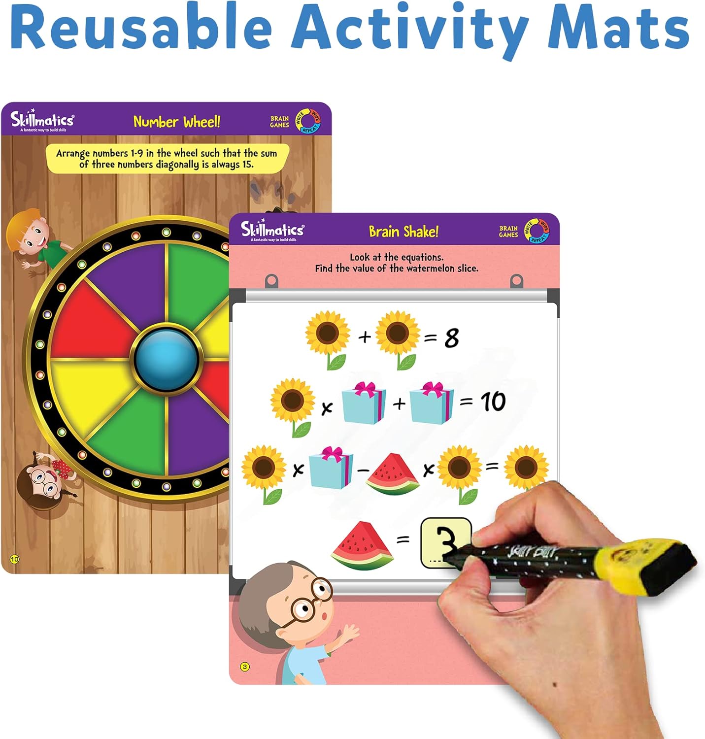 Skillmatics Educational Game - Dots & Mazes, Reusable Activity Mats with Dry Erase Marker, Gifts, Travel Toy, Ages 3 to 6