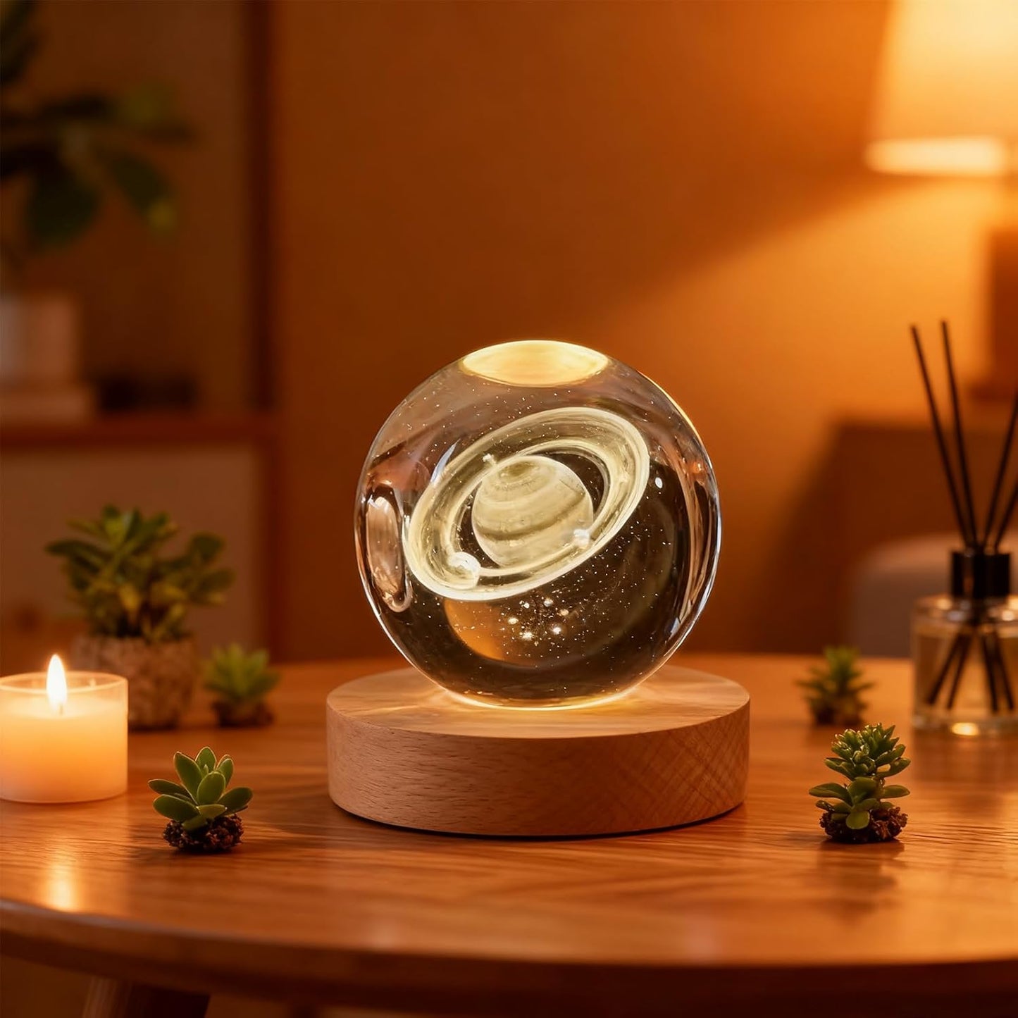 3D Solar System Crystal Ball, 2.4in Universe Gifts Decorative Quartz Glass Ball, Space Laser Engraved Model Astronomy Decor, Physics Display Sculpture Home Decor Crafts for Friends Mom Women Boys