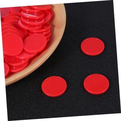 Hemoton 200Pcs Colorful Counting Chips Plastic Bingo Game Tokens for Math Learning Fun Activities for Home School Classroom Use Red Round Pieces