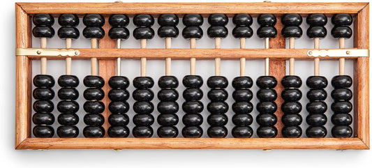 Black long Di fang Digital Standard Abacus-28.5cm-Professional 13-Column Soroban Calculator (Functional and Educational Tool) Vintage-Style Chinese Wooden Abacus.