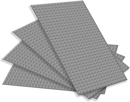 TORMEN 10x5 inch Classic Baseplates, Building Bricks Plates Compatible for Major Brands, & STEM Activities, Inspiring Creativity & Learning(Green*4