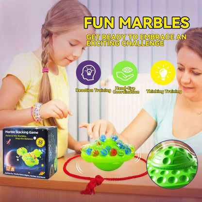 A V Marble Balance Board Game – 60 Colorful Glass Marbles with Storage Base | Exciting Family & Party Board Game for Kids & Adults, Educational STEM Toy & Birthday Gift, 1–4 Players, Ages 8+