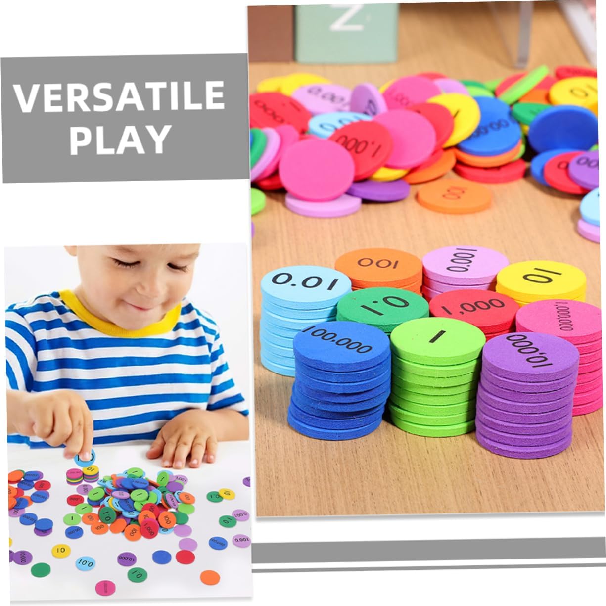 200pcs Eva Number Discs for Boys and Girls Educational Place Value Manipulatives Cognitive Development Teaching Supplies for Home and Classroom Learning Activities