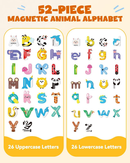 78 PCS Magnetic Letters, Large Cute Animal Alphabet Magnets for Fridge, Uppercase & Lowercase ABC Educational Toy, Choke-Proof Toddler Learning Toys for Kids Toddlers Preschool Learning Spelling
