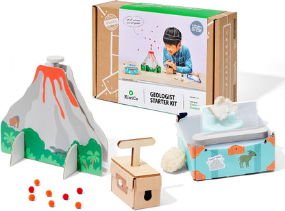 KiwiCo Volcano Science Kit for Kids Ages 5–8 – STEM Educational Toy & Science Gift with Rock & Mineral Exploration, Real Geodes, Magnifying Lens, Display Case & Eruption Experiment