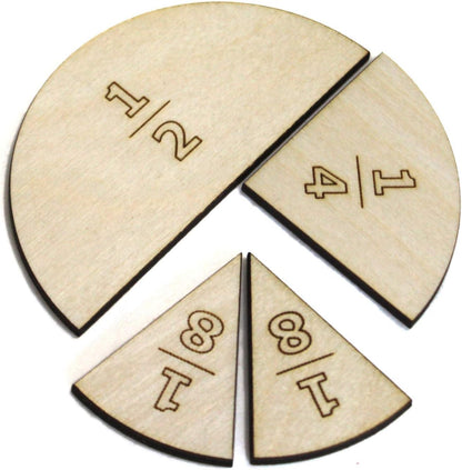 Fractions Learning Aid, Wooden Mathematics Manipulatives
