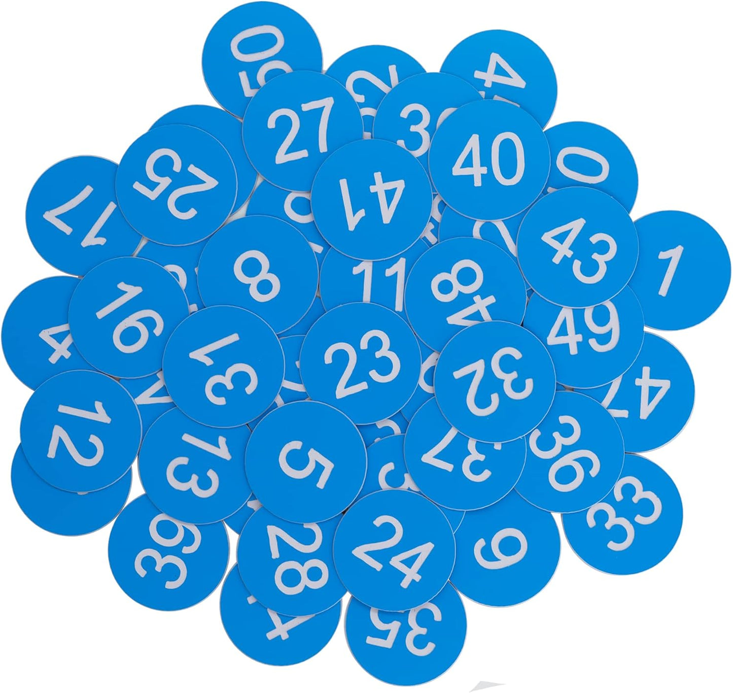 StayMax Plastic Number Tags Engraved Numbered Tags Without Hole (1-50, Black)