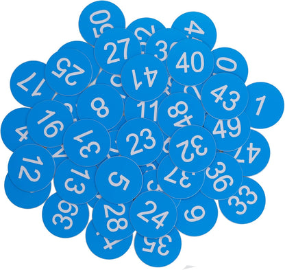 StayMax Plastic Number Tags Engraved Numbered Tags Without Hole (1-50, Black)