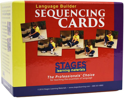 Stages Learning Materials Language Builder Sequencing Flash Cards Photo Action and Self-Help Skills Sequence Cards for Autism Education and ABA Therapy