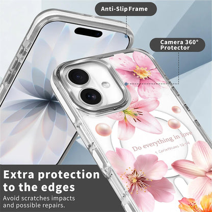 for iPhone 17 Pro Max Case [Compatible with Magsafe],Girls Women Clear Magnetic Case Silicone Shockproof Protective Cover with Pattern Colorful Motivational Letters