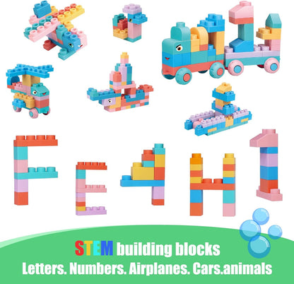 78 Pcs Top STEM Soft Building Block Sets for Kids Aged 18 months to 6 years.Mega Blocks for Baby.Large Construction Stacking Block Toys for Toddler to Improve Imagination、Creativity、Hands-on Ability