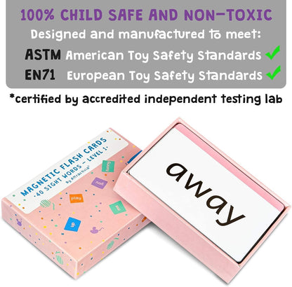 Attractivia 2nd Grade Sight Words Magnetic Flash Cards(Second Grade) - 46 Sturdy Large Dolch Cards for Literacy of Beginning Readers, Homeschool, Teachers and ESL