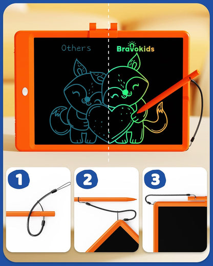 Bravokids Toys for 3-6 Years Old Girls Boys, LCD Writing Tablet 10 Inch Doodle Board, Electronic Drawing Pads, Educational Birthday Gift for 3 4 5 6 7 8 Years Old Kids Toddler (Blue)